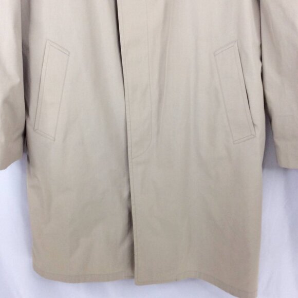 VTG London Fog Maincoats Trench Coat Mens 42R Beige Faux Fur Removable Lining - Picture 4 of 9